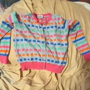 Girls 6-7 color pattern button up sweater